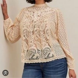 NWT high neck lace blouse Torrid